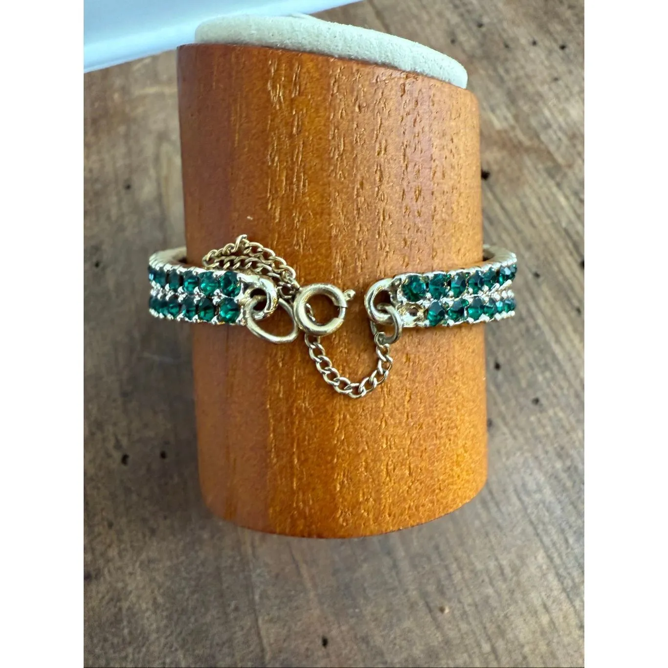 Vintage Juliana DeLizza & Elster Blue Green Aurora Borealis Rhinestone Gold Tone - Image 7