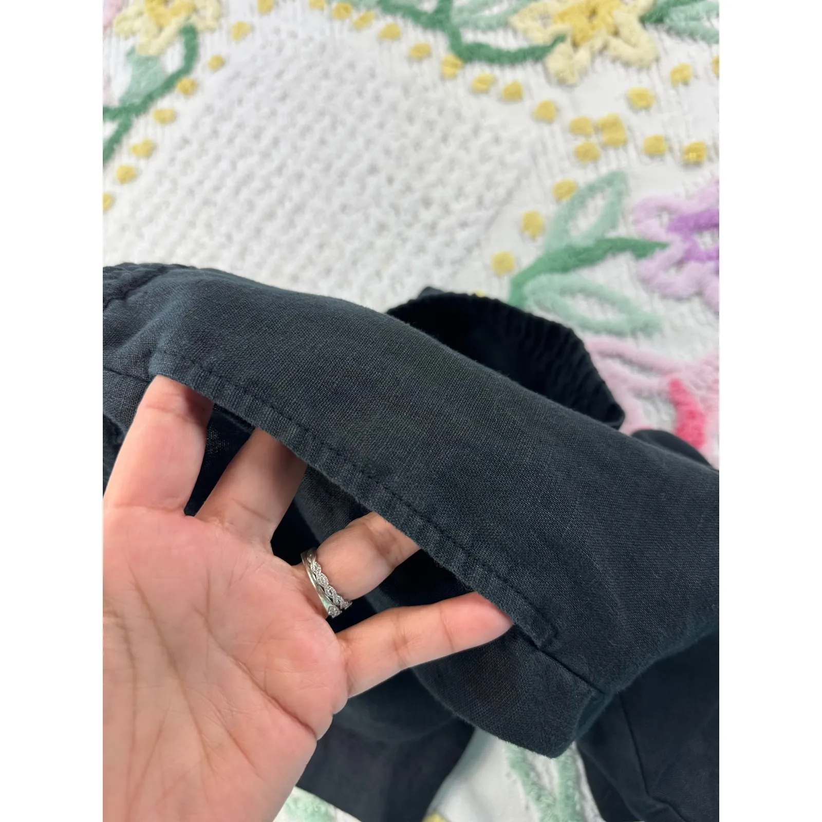 J.Jill Love Linen Black Pull On Elastic Waist Shorts Women's Size M - Image 8