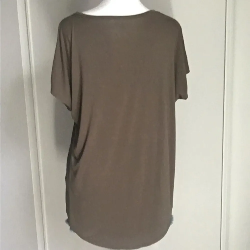 Lands’ End Soft Jersey Knit Loose Fit Short Sleeve Olive Green Casual Tee - Image 3