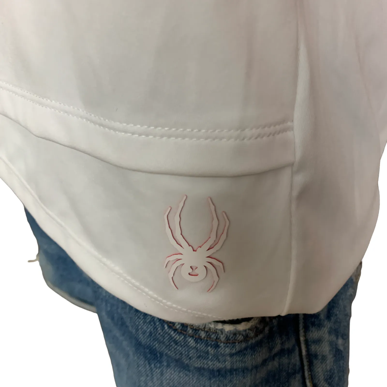 Spyder White Racerback Tank Top LARGE Activewear Wick Away Logo Relax $48 NEW - Image 4