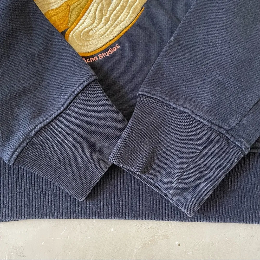 Acne Studios Banana Emoji Embroidered Black Yellow Crewneck Sweatshirt Size S - Image 11