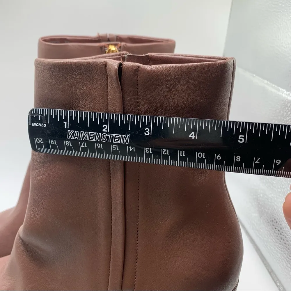 NWOB Cole Haan Womens Chrystie Square Toe Bootie brown leather heel size9B  1299 - Image 3