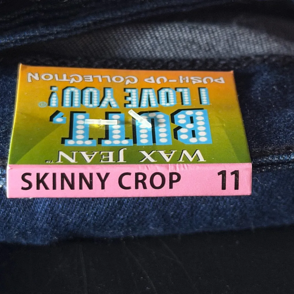 WAX JEAN Womens Butt I Love You Push-Up Destructed Skinny Crop Jeans Size 11 NWT - Image 5