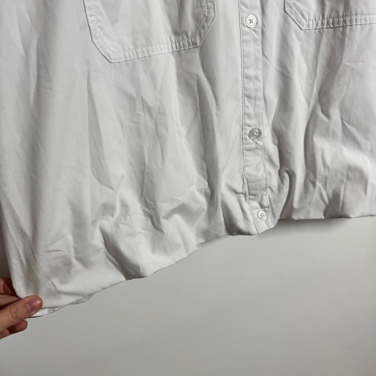 RM Rebecca Minkoff Button Up Blouse Top Women L White Relaxed Capsule Wardrobe - Image 7