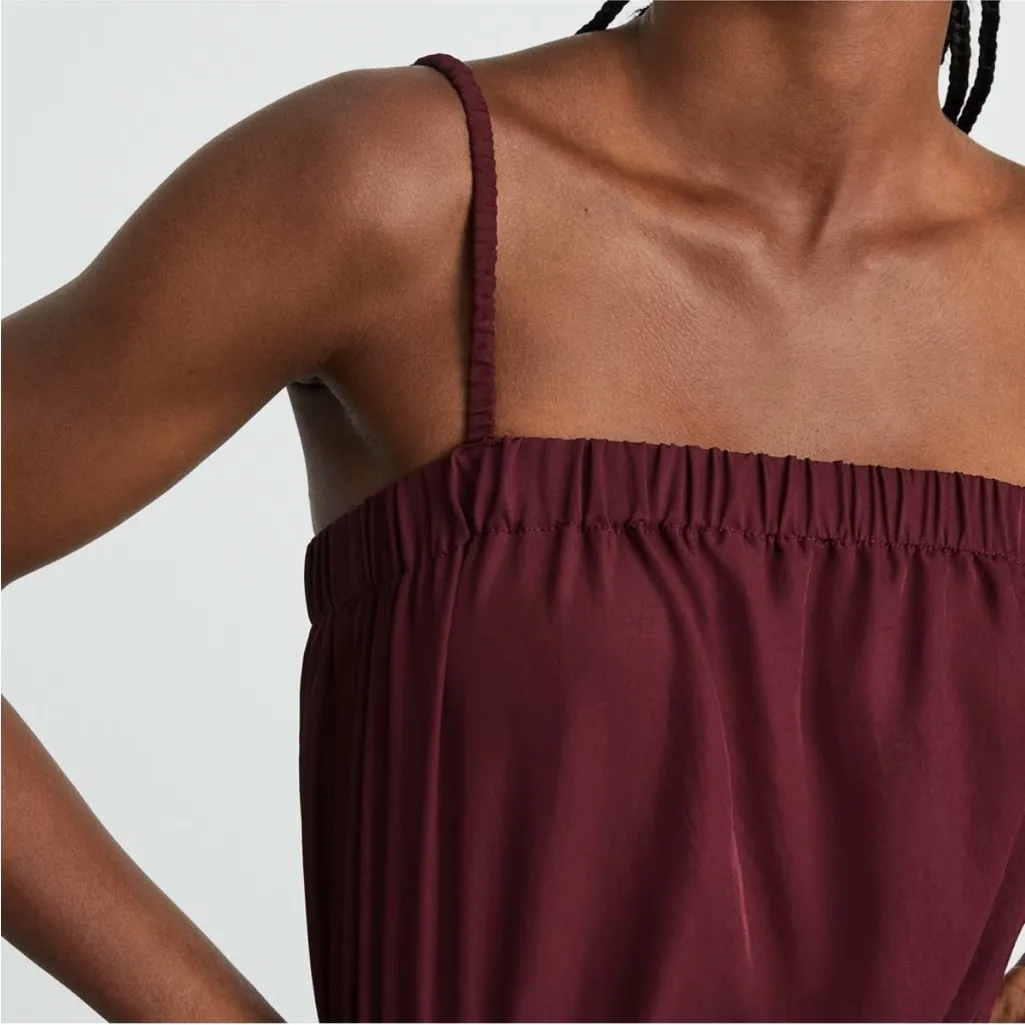 New Everlane Party of One Jogger Jumpsuit Wine Red Large - Image 3