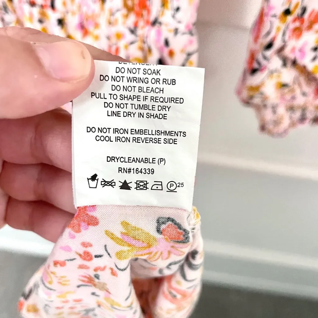 Petal + Pup Kealan Dress Pink Ditsy Floral Long Sleeve Mini Size US 4 - Image 5