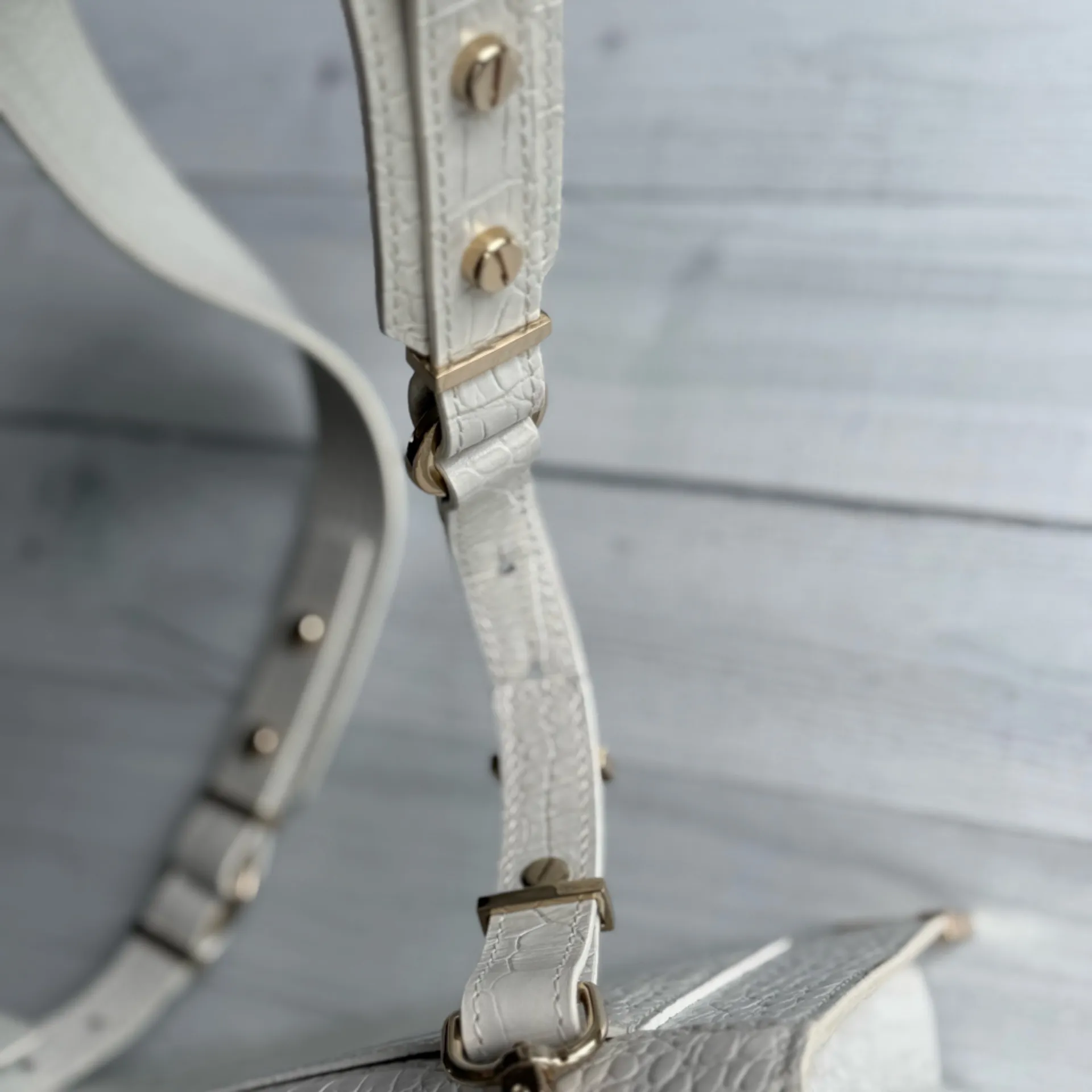 The Kooples Emily Crocodile-Effect Bag in White - Image 7