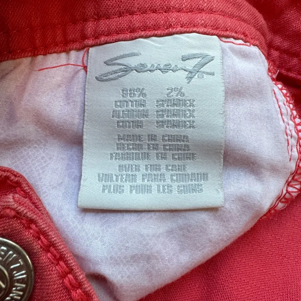 7 For All Mankind Skinny Jeans - Size 8 - Orange Coral, Stretchy, Comfortable - Image 10