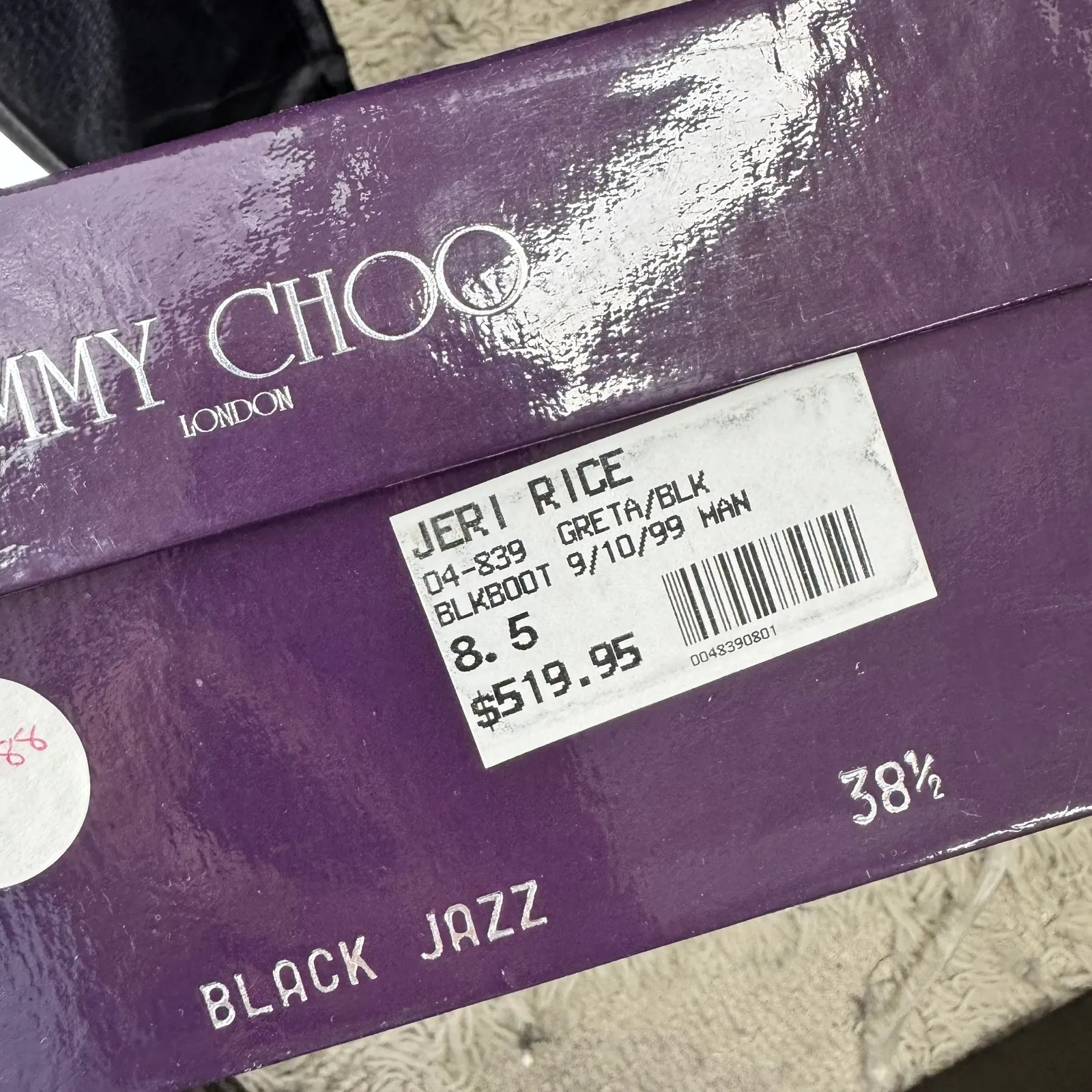 Jimmy Choo Black Patent Leather Pointed Toe Kitten Heel Boot - Image 5