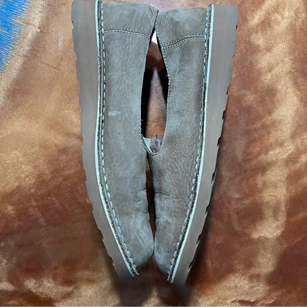 LL Bean Stonington Nubuck Leather Slip On Comfort Shoes size 8.5 Tan brown - Image 7