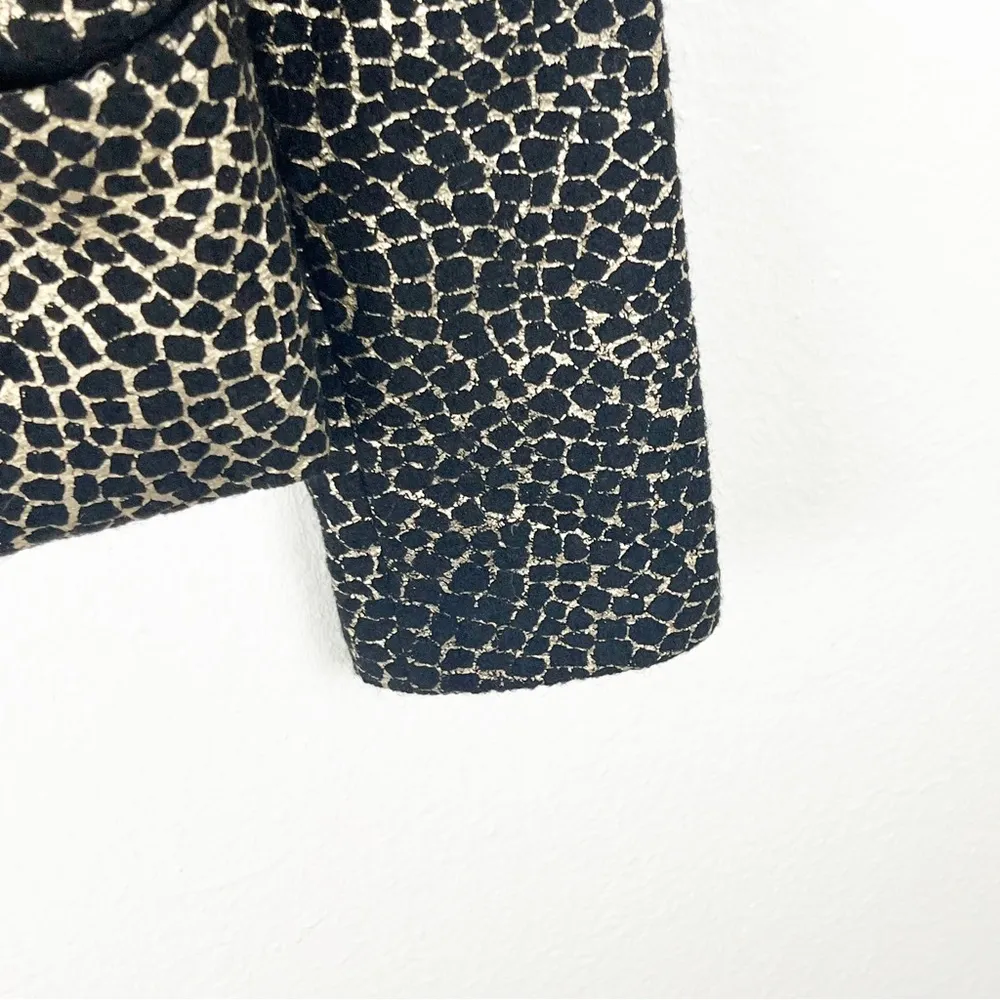 DIANE von FURSTENBERG 100% Wool Beaded Crystal Accents Collarless Jacket Small - Image 11