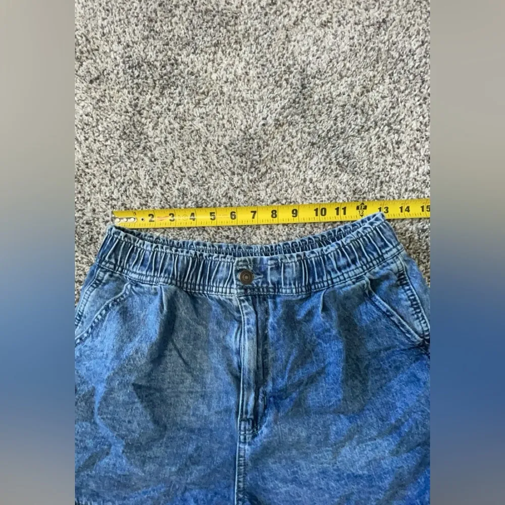 Mom Shorts Size 6 High Rise Dark Wash Denim Elastic Waist - Image 9