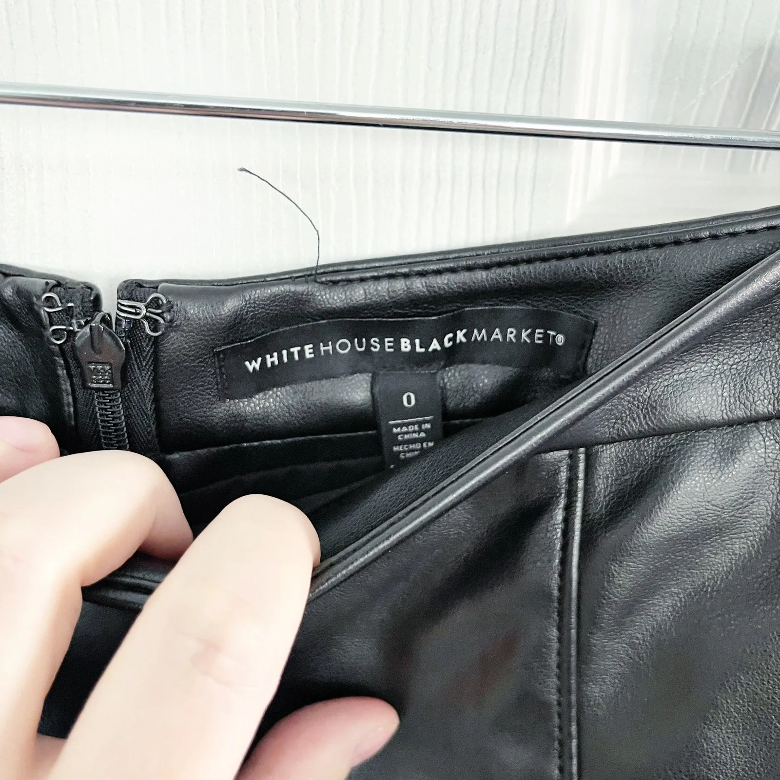 White House Black Market Faux Leather Paneled Pencil Skirt - Image 3