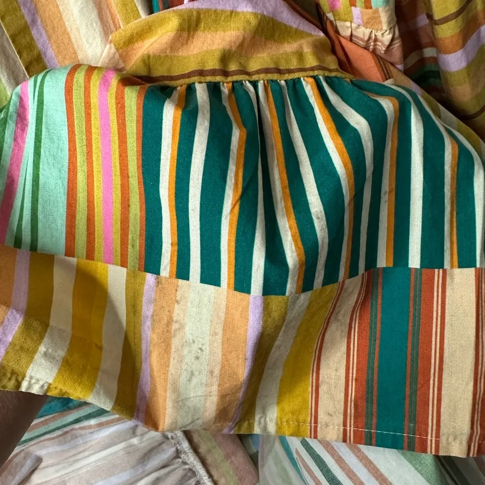 ALÉMAIS Sloane Tiered Midi Patchwork Dress Size 4 US (8 AU) Orange - Image 10