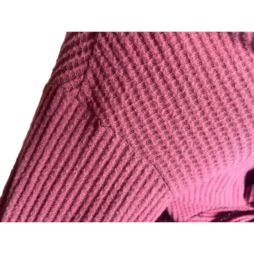 Womens Popular Basics Thermal Knit Twist Front Blush Long Sleeve Top - Sz XL - Image 2