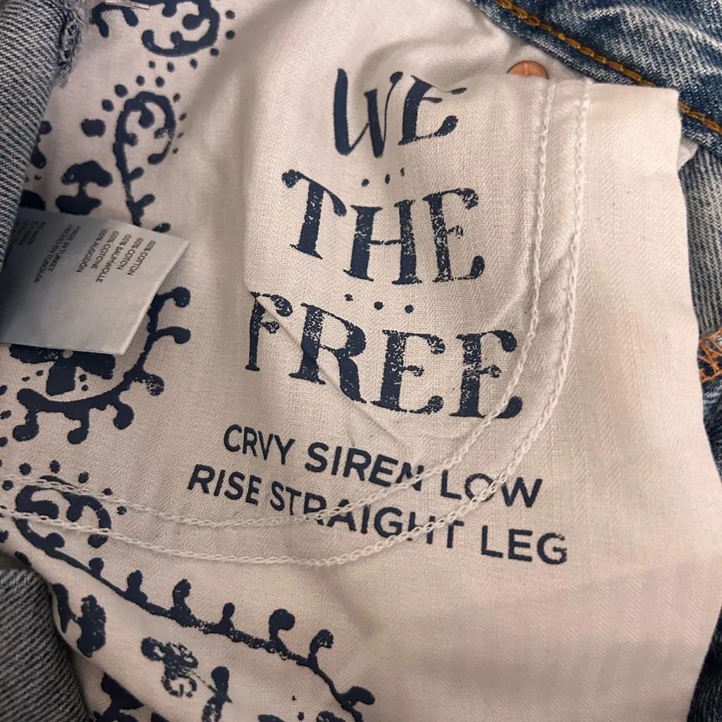 We the Free CRVY Siren‎ Low Rise Straight Leg Jean Size 31 - Image 8