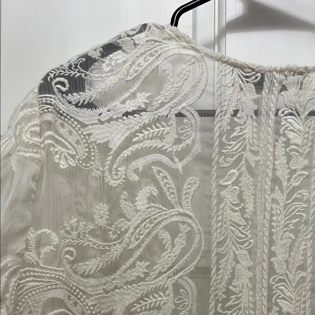 Anthropologie Beyond Vintage Paisley Embroidered Shawl Cover Up - Image 9
