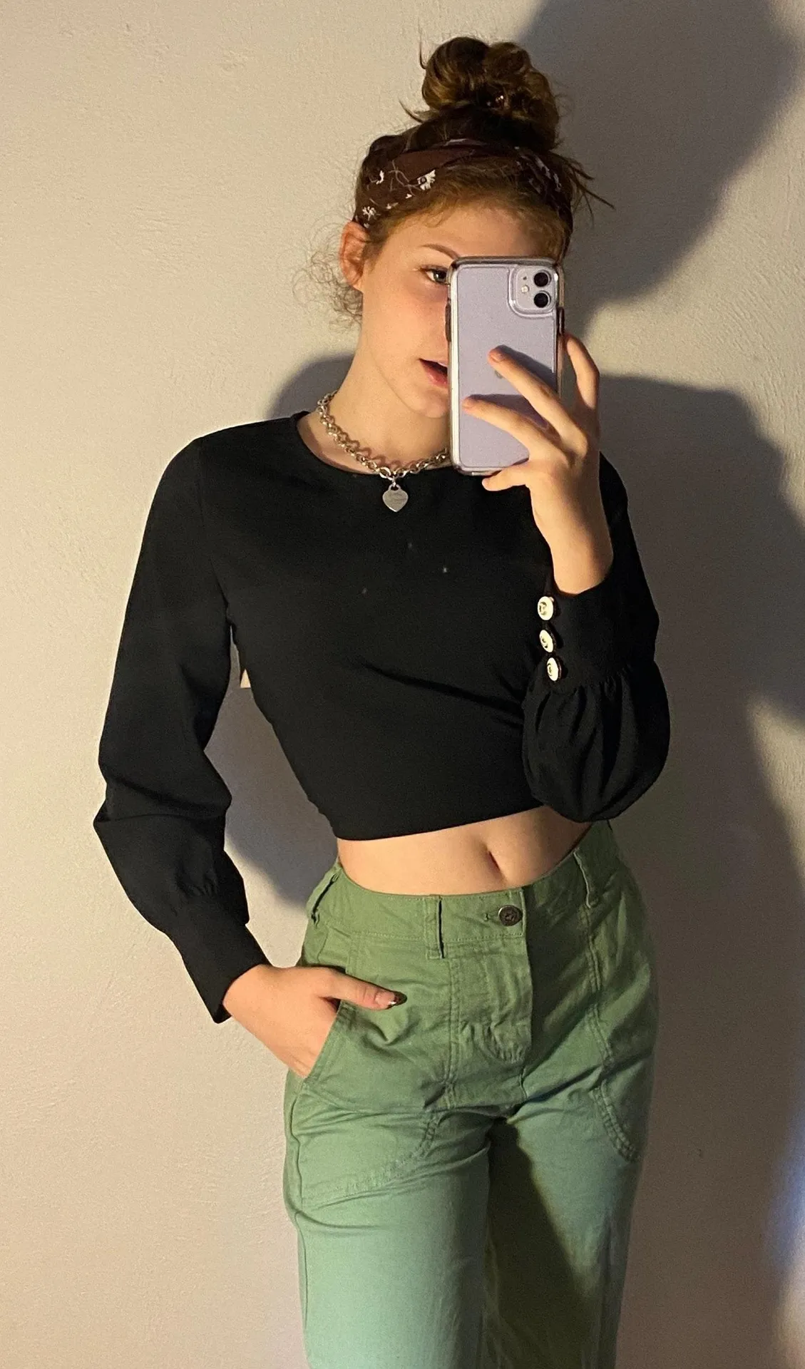 Open Back Long Sleeve Top Black - Image 2