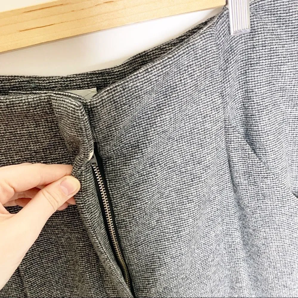 Aritzia Wilfred Allant Tweed Pleated Trouser Gray Size 10 High Rise Tapered crop - Image 3