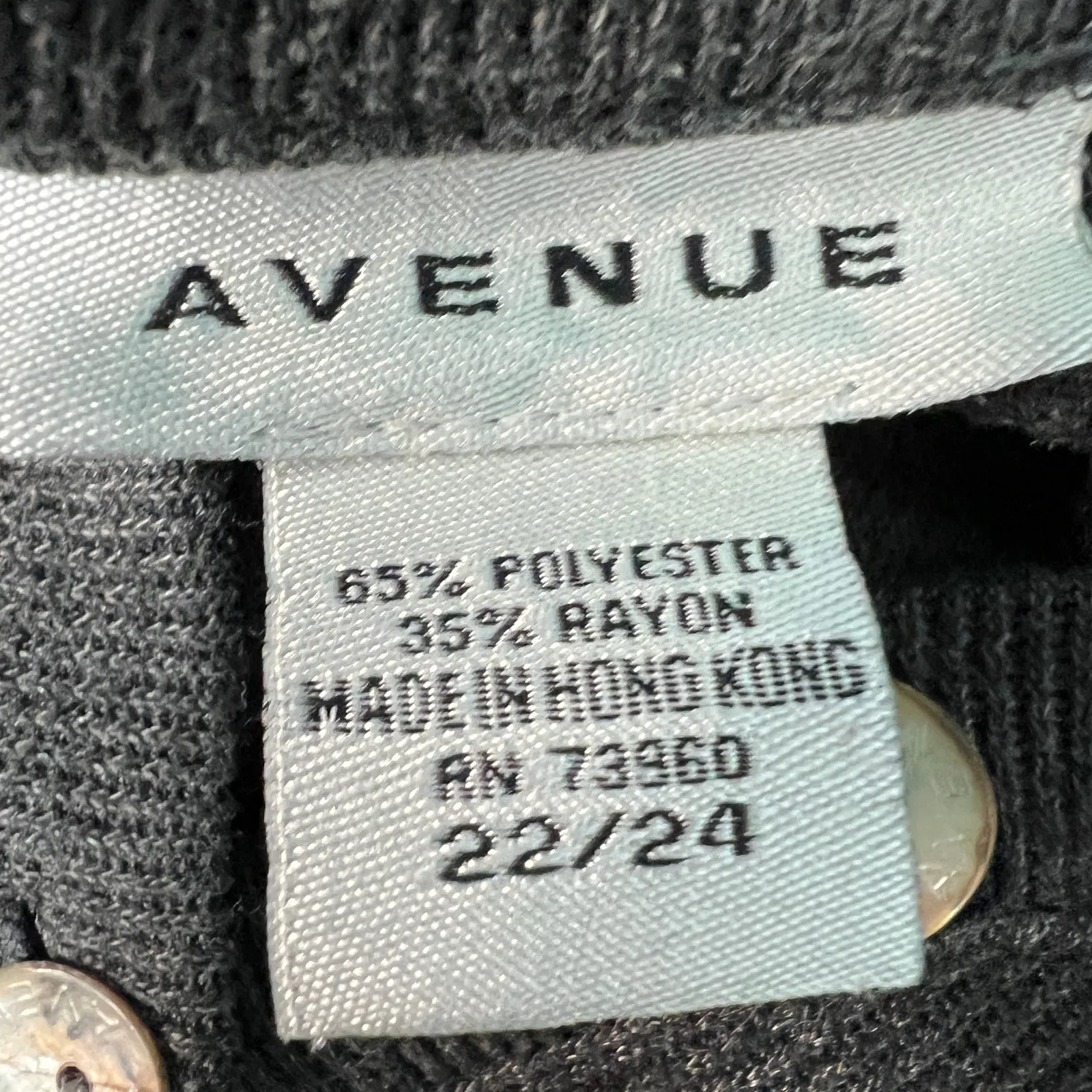 Avenue Henley Sweater Womens 22/24 Ribbed Stretch 3/4 Sleeve Relaxed Casual - Image 2