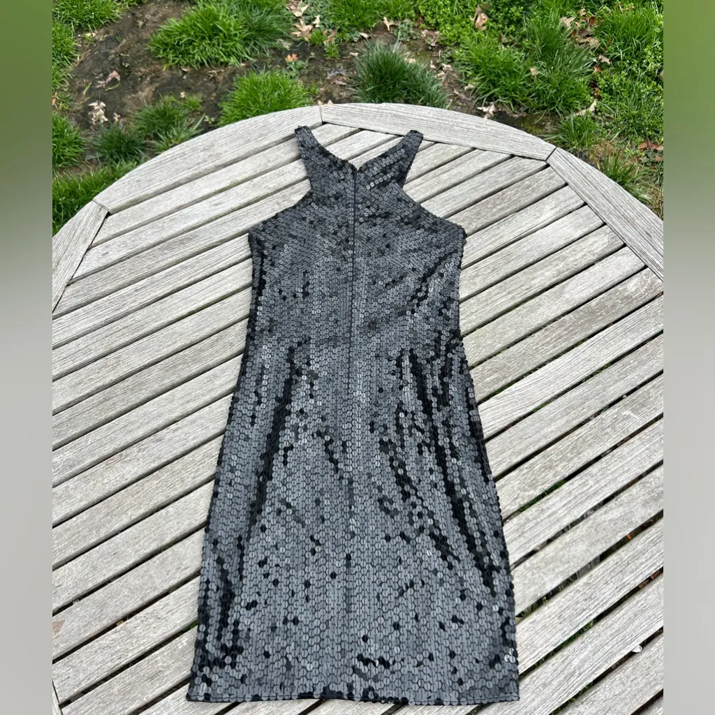 Vintage 90's Niteline Evening Dress Black Sequins Size‎ 8 Cocktail Dress Club - Image 8