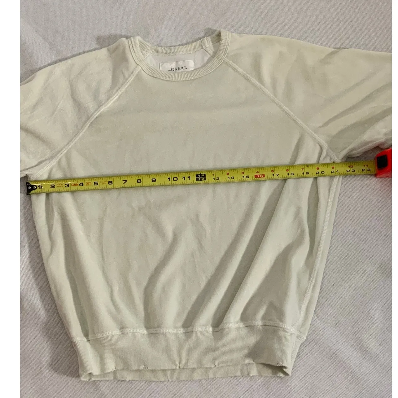 The Great. Terry Cloth distressed sweatshirt size XS Green - Image 6