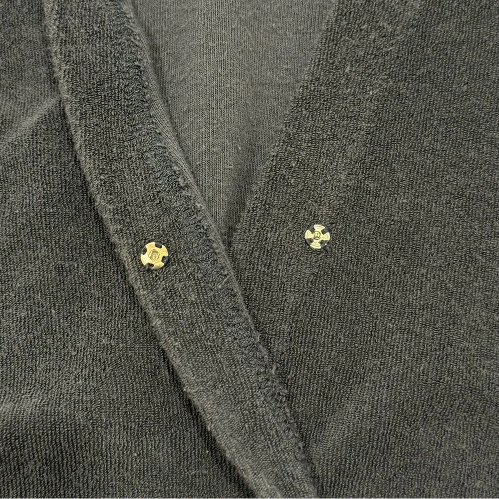 Barefoot Dreams Beach Cozy Terry Hoodie Sweatshirt Crossover Indigo Blue Size XS - Image 7