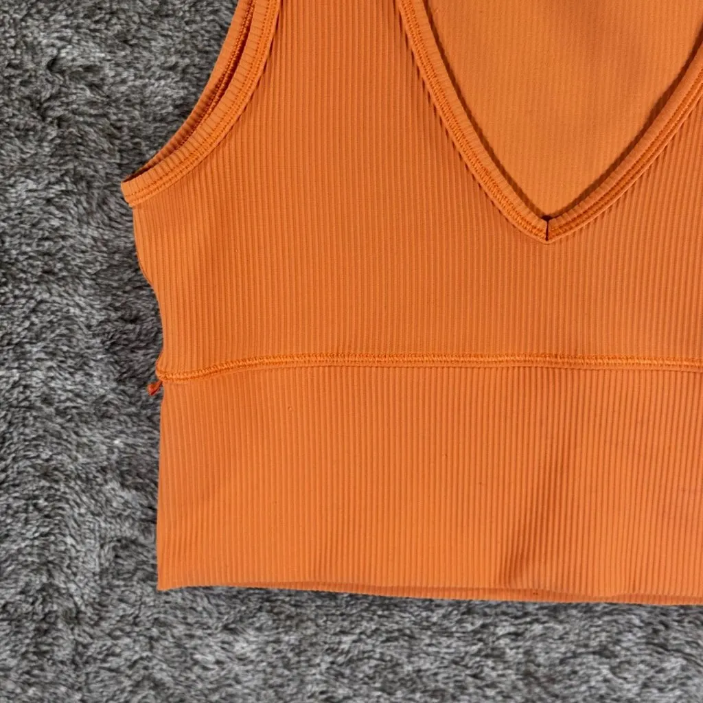 Lululemon Power Pivot Reversible Ribbed Tank Top Sz 6 Golden Apricot - Image 3