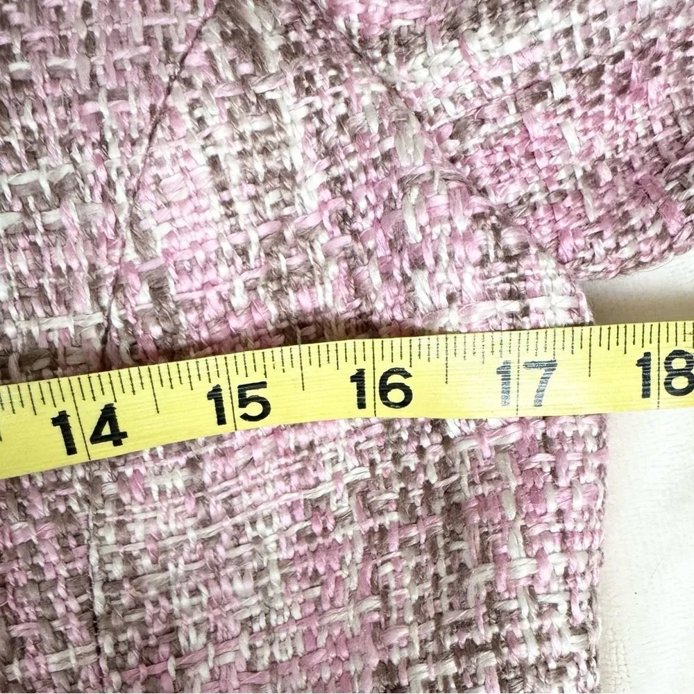 Mac & Jac Tweed Fringe Blazer Office Siren Jacket Barbiecore Pink Lace Career 6 - Image 11