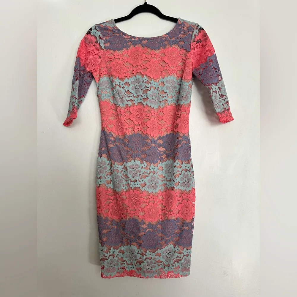 Filly Flair Women's Orange and Blue Dress NWT - Image 3