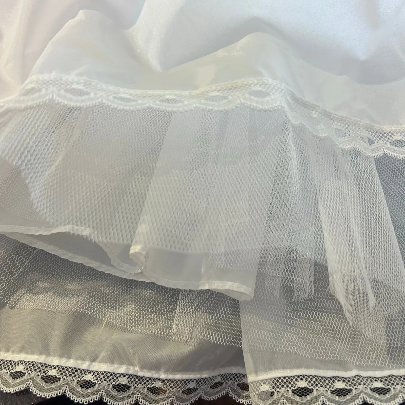 Petticoat Skirt Slip Crinoline White High Elastic Waist Formal Wedding Prom Size L - Image 7