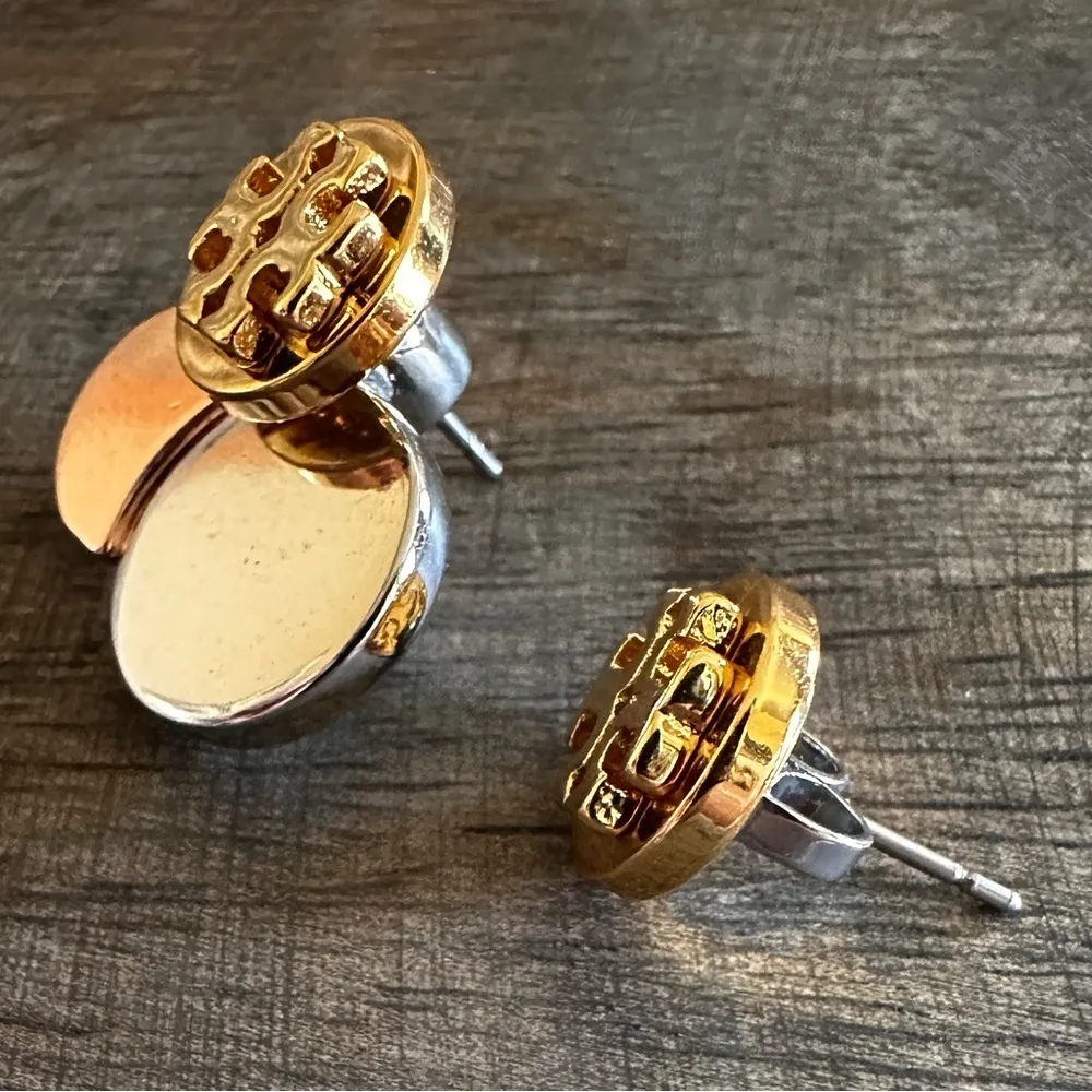 Tory Burch New Auth NEW  Gold Stud Circle Cluster Ear Jackets 16k Earrings - Image 12