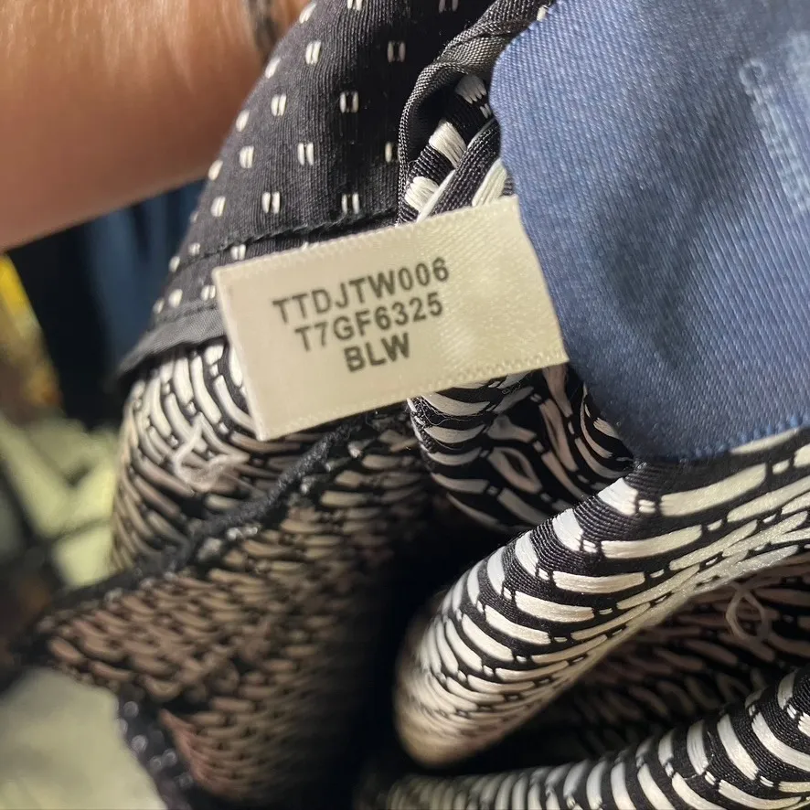 Tommy Hilfiger Black White Dot Print Stretch Career Pants Size 12 Preppy Classic - Image 10