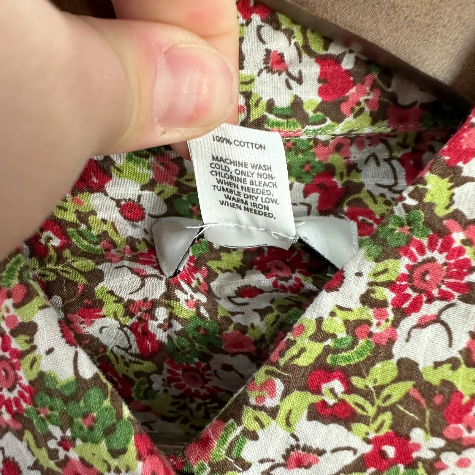 LOFT Floral Button Up Shirt Womens 6 Cotton Long Sleeve Cottage Romantic Office - Image 3