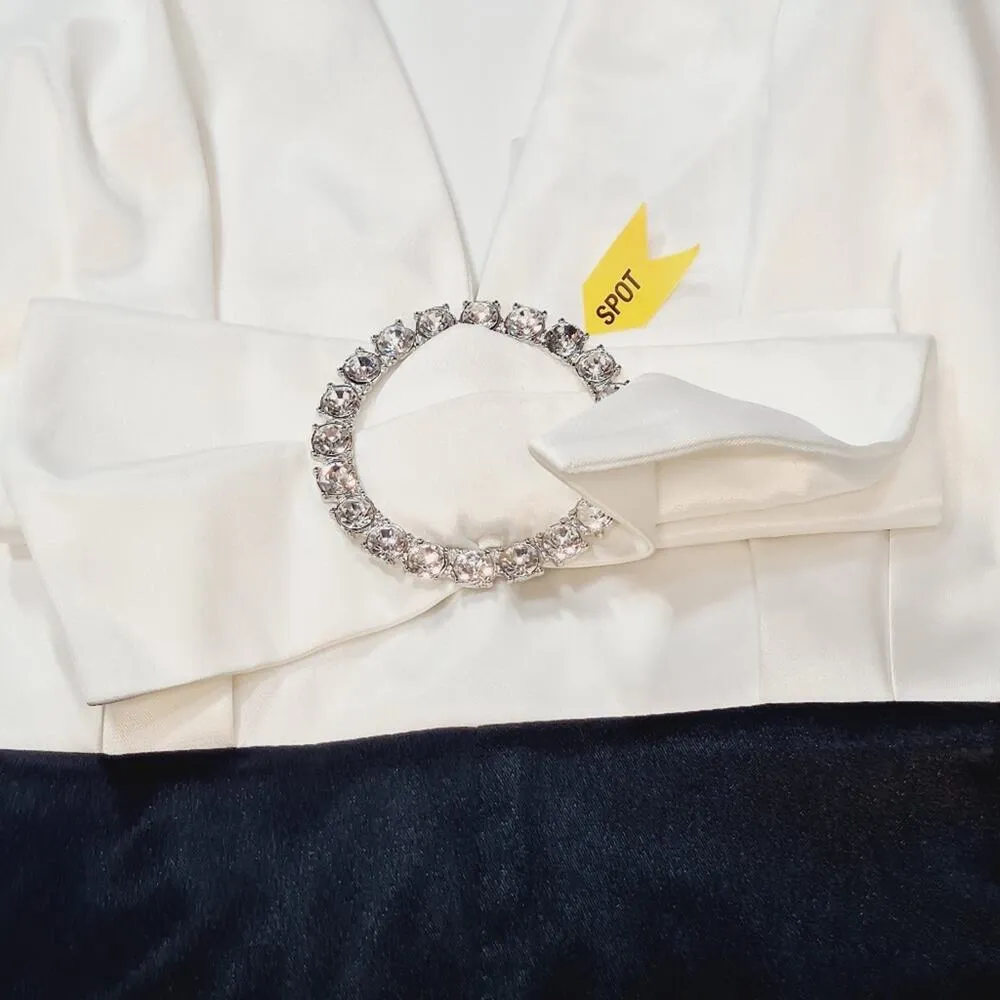 NBD Cella Romper in Black & Ivory Medium - Image 14