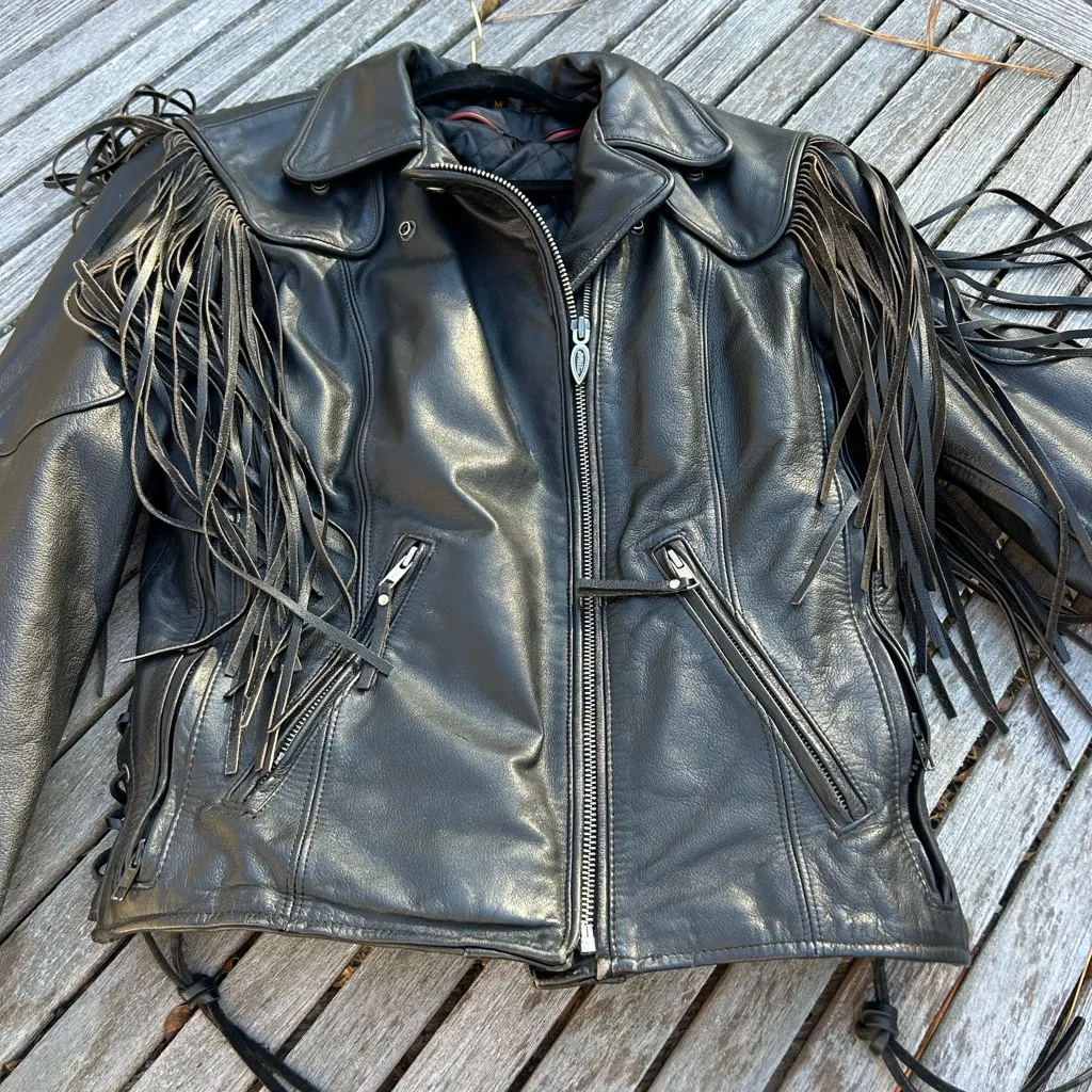 HARLEY DAVIDSON MEDIUM HERITAGE SPRINGER HAWK LEATHER JACKET size womans medium Black - Image 15