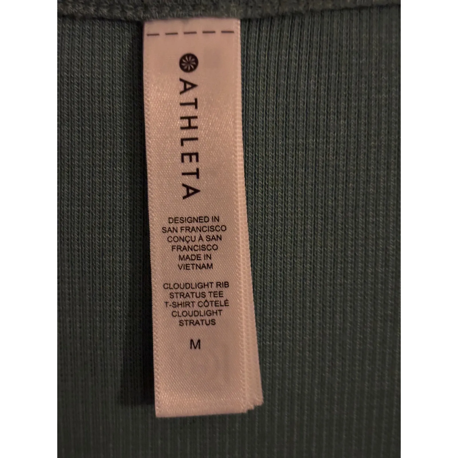 Athleta Womens Short Sleeve Scoop Neck Tee Shirt Teal Green Casual Size Medium - Image 4