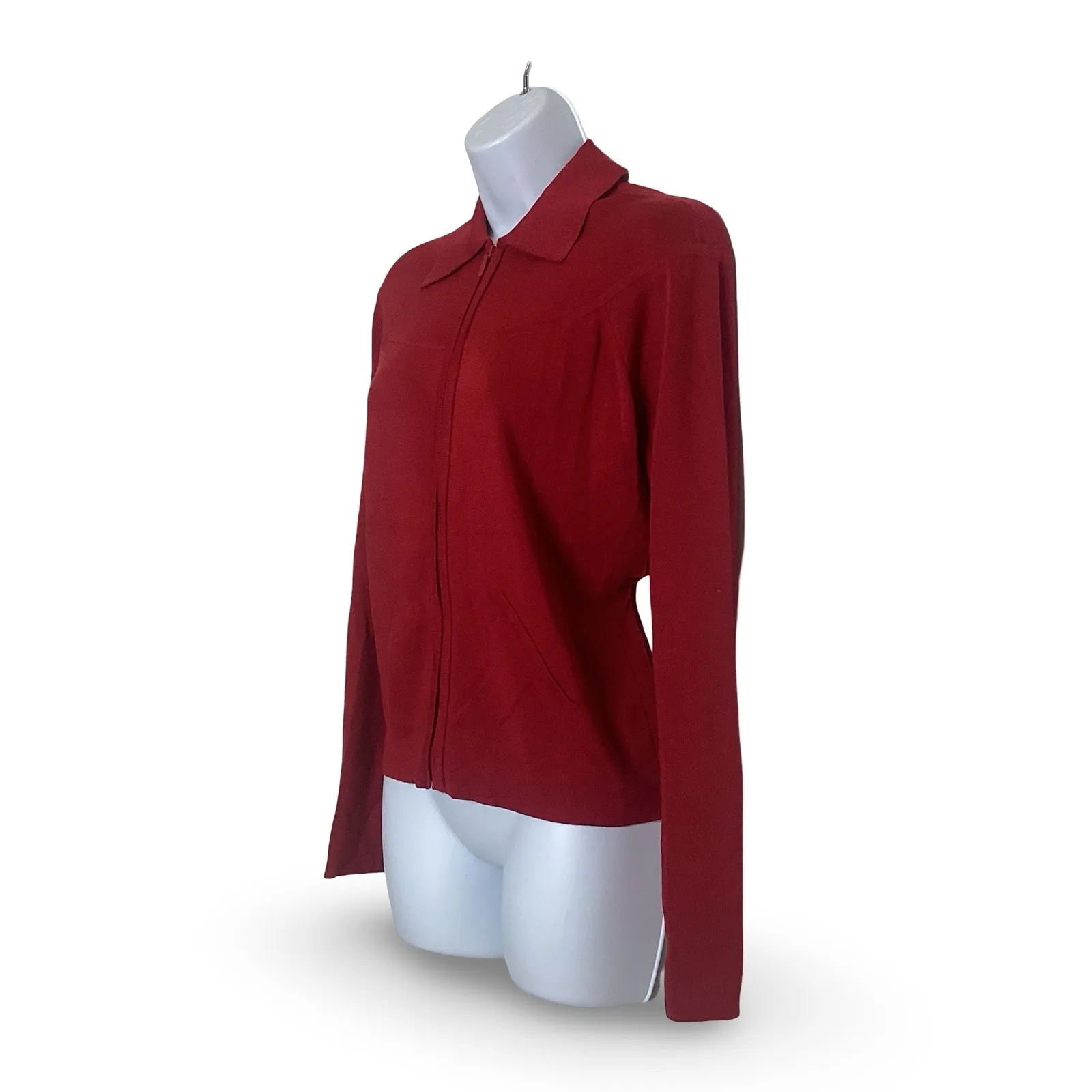 Ideology Silk Zip Up Cardigan - Image 2