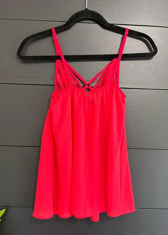 VICTORIA’S SECRET Vintage Sexy Red Sheer Babydoll Lingerie Dress Sz S EUC - Image 4