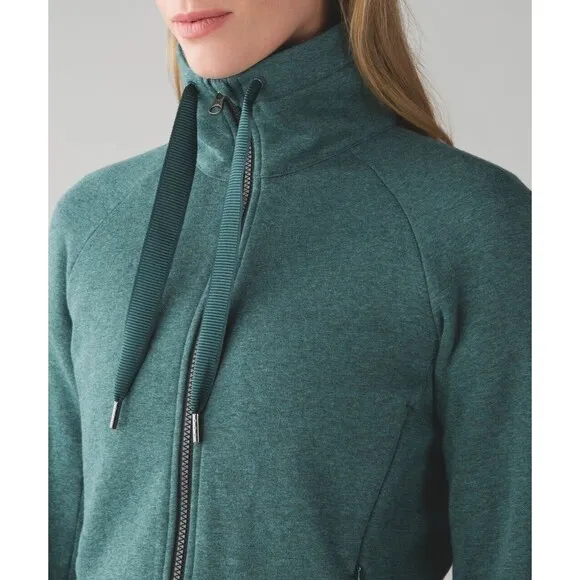 Lululemon  &go Take-Off Fleece Heathered Deep Green Size 4 - Image 2