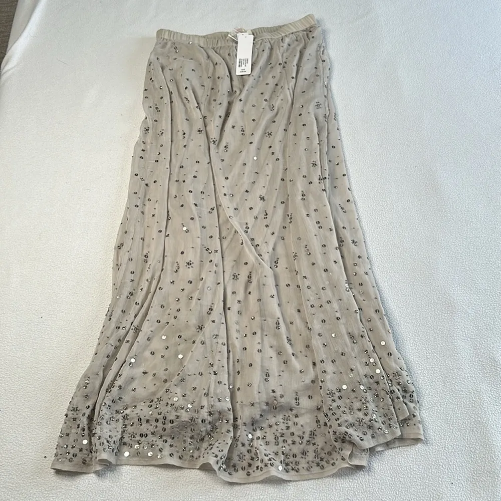 NWT Soft Surroundings Champagne Celebrations Skirt in Faded Taupe - Image 6