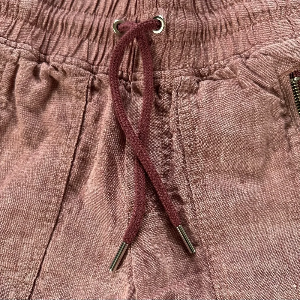 Athleta Cabo Linen Wide Leg Drawstring Pant Tawny Rose / Orchid Pink Sz 0 - Image 4