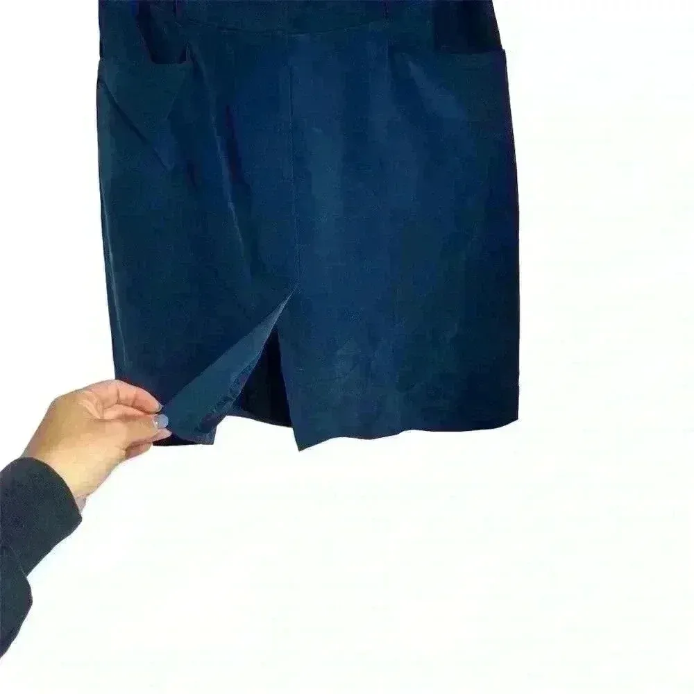 Jones New York Women's Blue Silk Pencil Skirt Size 10 Formal - Image 9