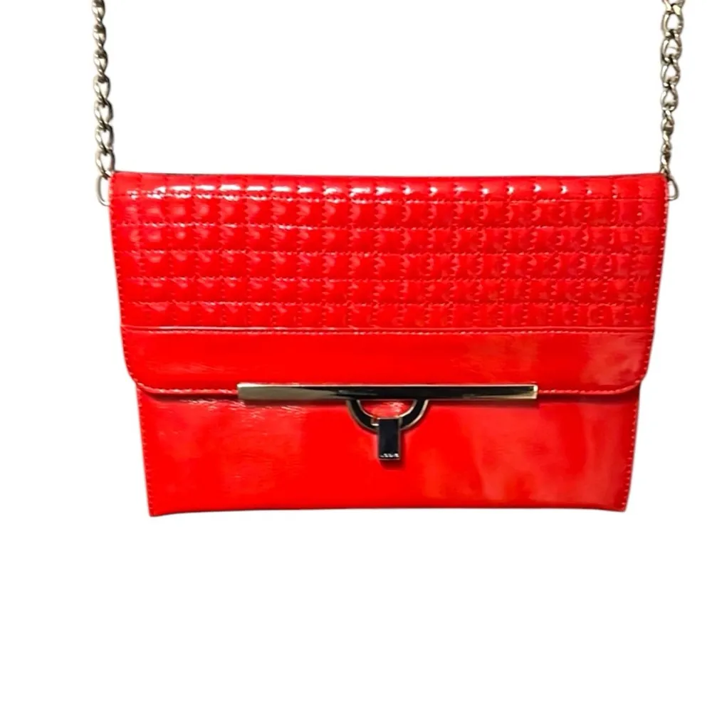 Lodis Red Crossbody Bag with Quilted Texture and silver clasp - Image 3