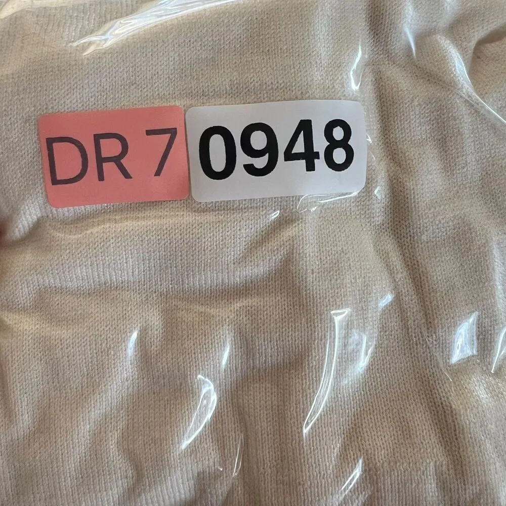 Garnet Hill 100% Merino wool sweater romantic chic luxury cream size L - Image 10