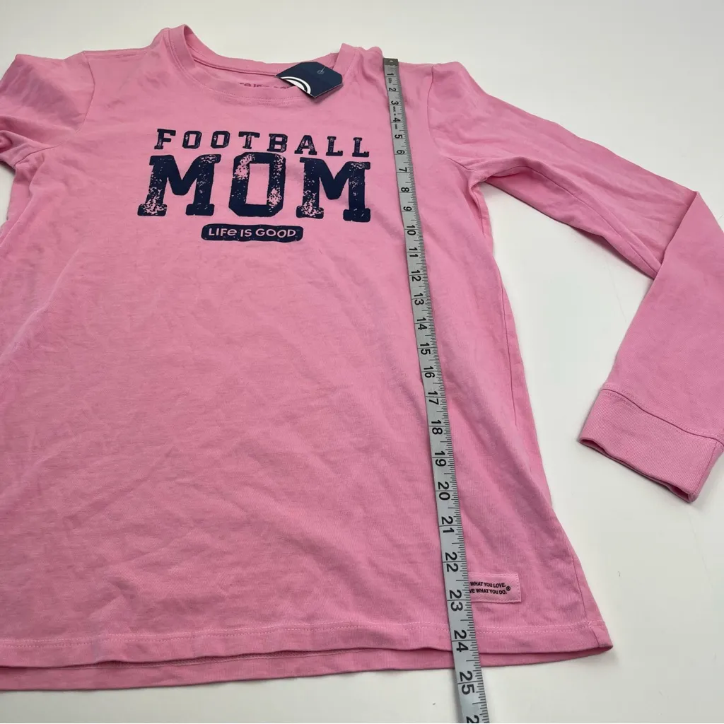 Life is Good Football Mom Womens Size Small Pink Long Sleeve‎ Crusher Shirt NEW - Image 8