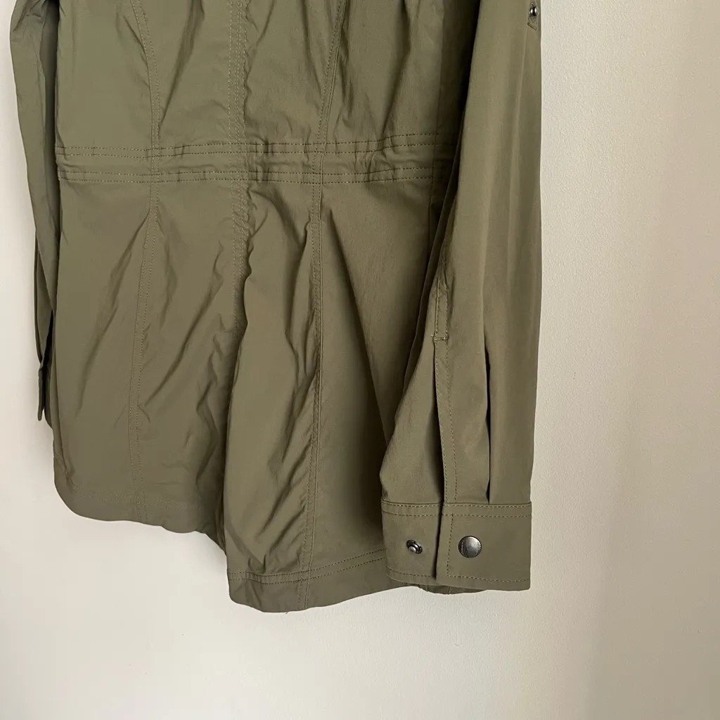 LL BEAN LIghtweight Utility Windbreaker Jacket Women’s XXS Olive Green - Image 7