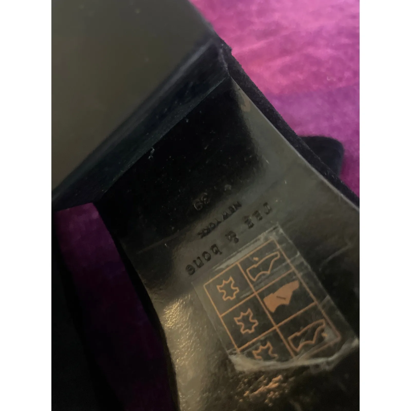 RAG & BONE Joni Suede Chelsea Ankle Boots Chunky Block Heel Size 39 9 Black Shoe - Image 3