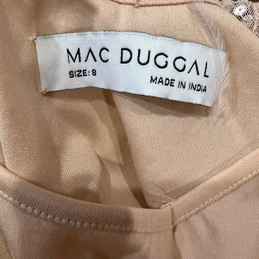 Mac Duggal Short Wedding Guest Dress 10790 , NWT Size 8 Sequin Nude color - Image 6