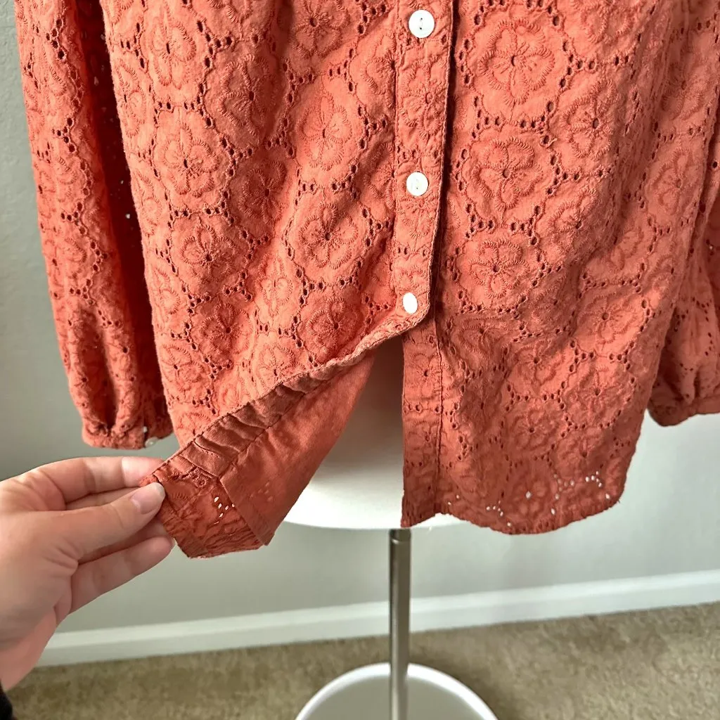 Roller Rabbit Eyelet Blouse Top in Terra - Image 7